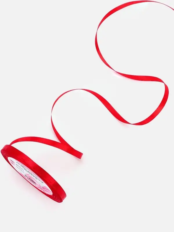 Лента атласная, 6 мм, 23±1 м, красная №26 Лента атласная, 6 мм, 23±1 м, красная №26