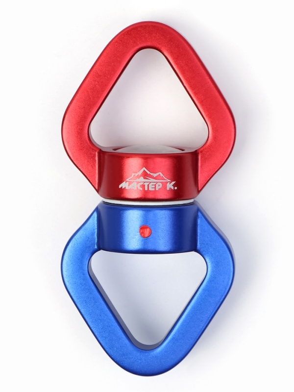 Вертлюг для альпинизма, 30 KN, красно-голубой, 11 см