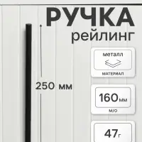 Ручка-рейлинг CAPPIO FRIDA, нержавеющая сталь, d=12 мм, м/о 160 мм, цвет черный