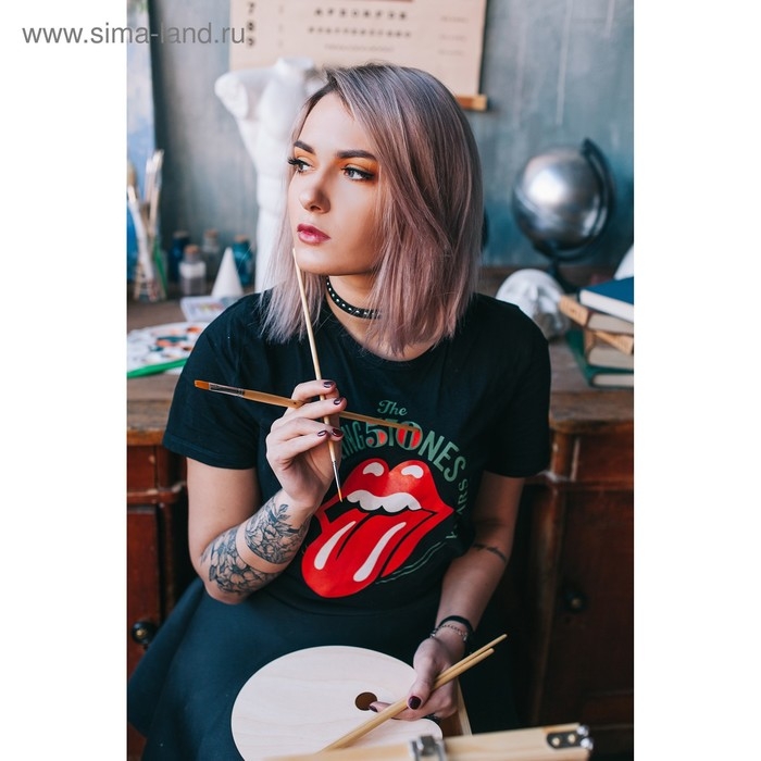 Набор кистей Синтетика 5 штук ЗХК Набор кистей Синтетика 5 штук ЗХК "Сонет №3" (круглые №: 2,6; плоские №: 4,8,12) длинная ручка