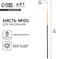 Кисть для рисования Синтетика круглая №00 (диаметр обоймы 2 мм; длина ворса 10 мм) Кисть для рисования Синтетика круглая №00 (диаметр обоймы 2 мм; длина ворса 10 мм)