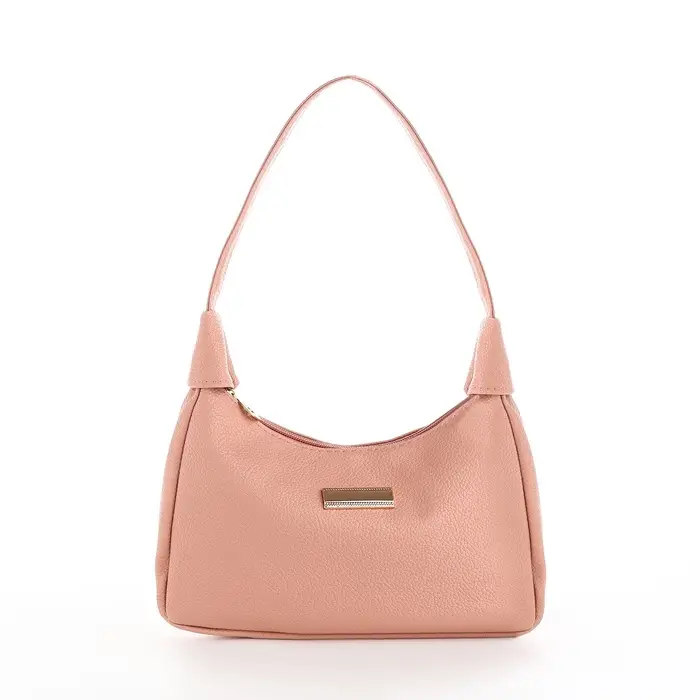 Сумка женская багет на молнии, 25&times;7&times;13.5 см, розовая