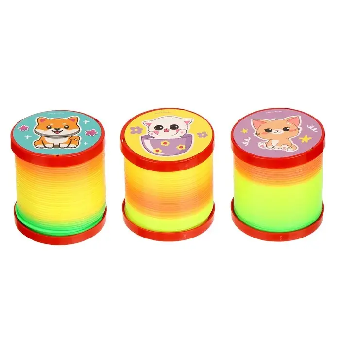 Пружинка - радуга «Зверята» d=5 см, в шоубоксе, МИКС