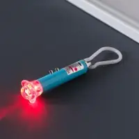 Фонарик-лазер брелок на карабине "Цветок" пастель МИКС 2,5х2,5х8 см