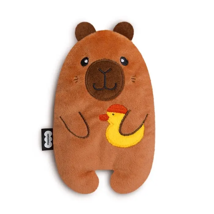 Развивающая игрушка-грелка  Развивающая игрушка-грелка "Капибара с уточкой", с вишневыми косточками, 18 см 934