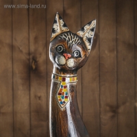 Сувенир дерево "Кошка с бабочками и сердечком на ошейнике" 100х16х7 см