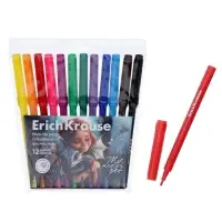 Фломастеры ErichKrause Magic Pet, 12 цветов, в футляре с европодвесом