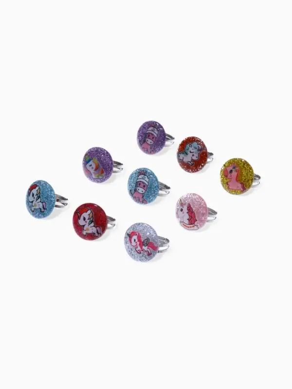 Кольцо &laquo;Выбражулька. Блестящие единороги&raquo;, фасовка 100 шт. рисунок МИКС, цвет МИКС, безразмерное