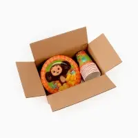 Посуда одноразовая бумажная для праздника, на 10 персон, стакан, тарелка, скатерть, Чебурашка