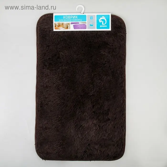 Коврик для ванной и туалета Доляна «Пушистик», 50×80 см, коричневый Коврик для ванной и туалета Доляна «Пушистик», 50×80 см, коричневый