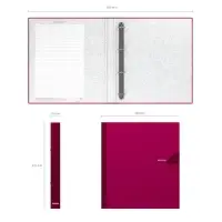 Папка на 4 кольцах А4, ErichKrause Work inside, 35 мм, 1750 мкм, ламинированная, твердая обложка, бордовая