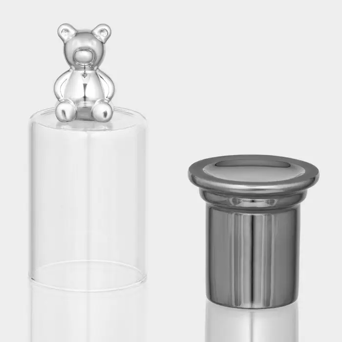 Подставка под зубочистки с крышкой &laquo;Стильный мишка&raquo;, 7&times;7&times;15 см, керамика