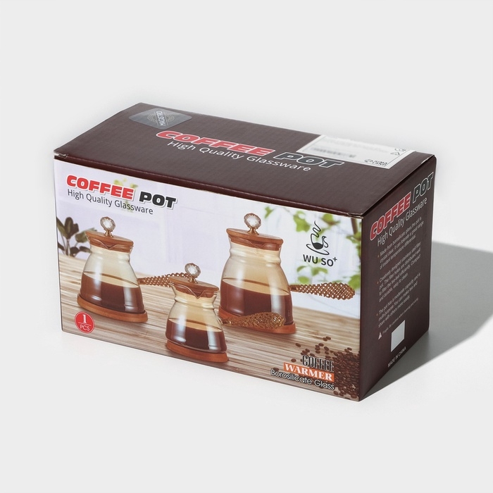 Турка стеклянная с крышкой Magistro «Арабика», 350 мл, 19×8,5×14 см Турка стеклянная с крышкой Magistro «Арабика», 350 мл, 19×8,5×14 см