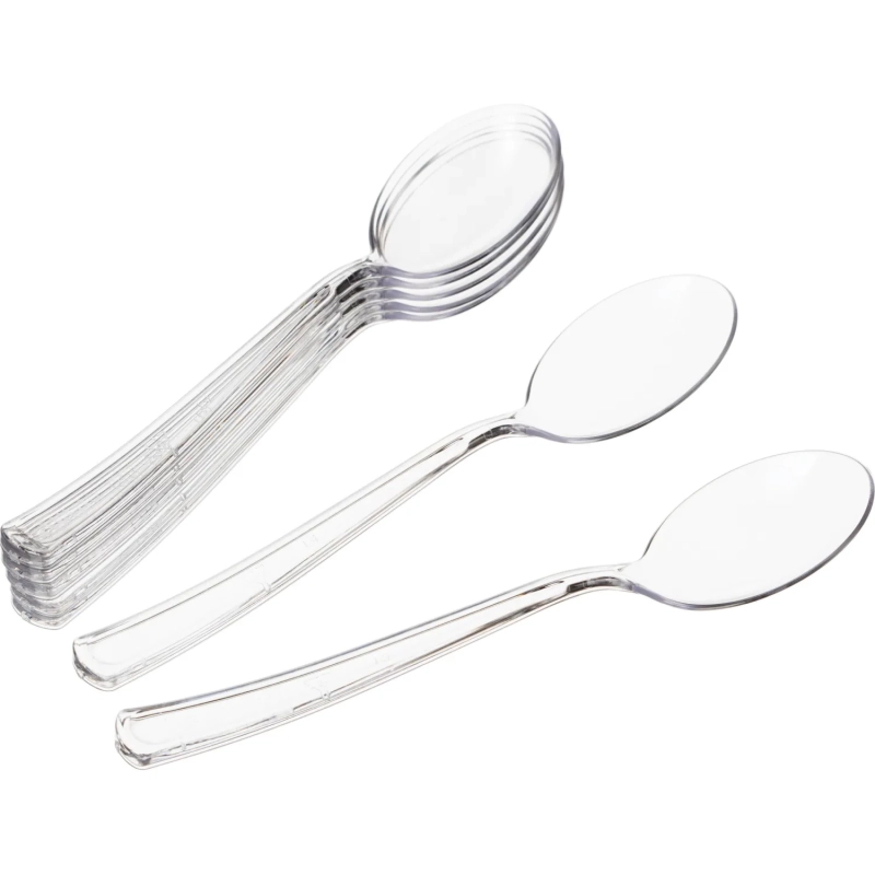 Ложка одноразовая чайная  130мм прозрачная ПС 50шт/уп