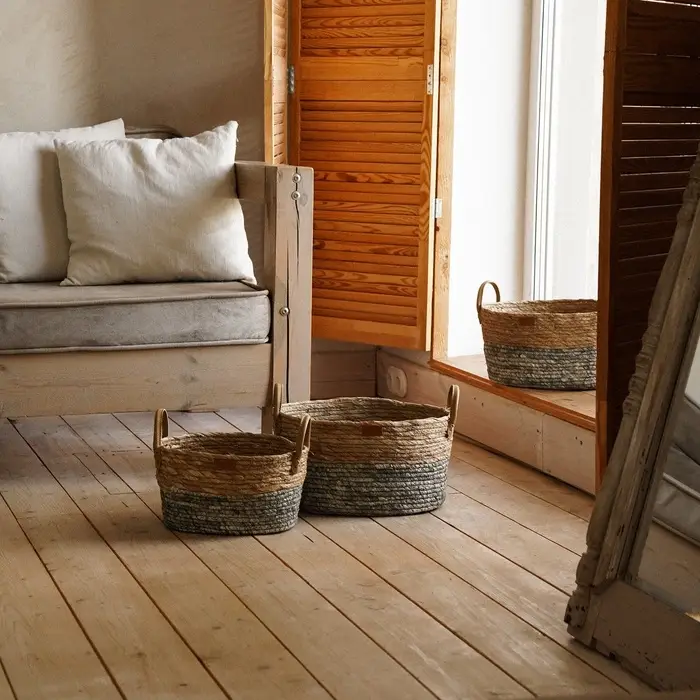 Корзины для хранения SL Home, плетёные, ручной работы, 3 шт., 30&times;23&times;16 см до 37&times;27&times;19 см