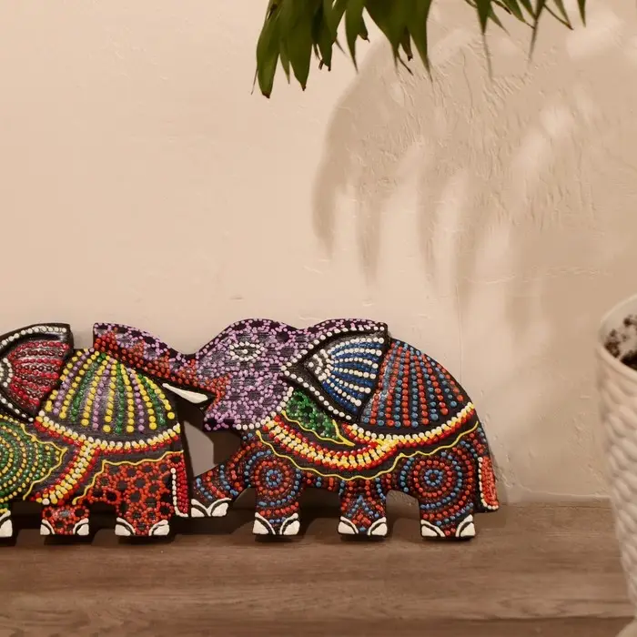 Панно декоративное  Панно декоративное "Три слона" 50х13х1,5 см МИКС