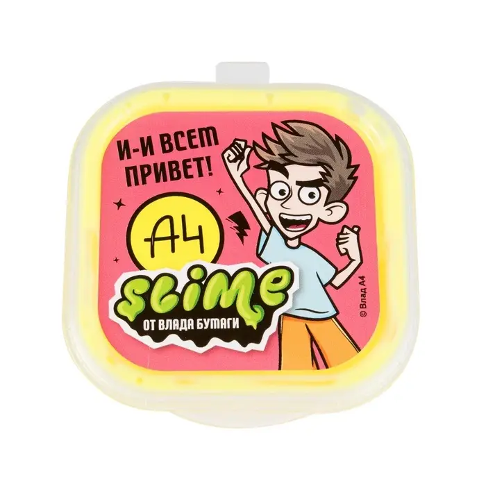 Слайм одноцветный в шоу-боксе &laquo;Влад А4&raquo;, 3 вида, 12 шт.
