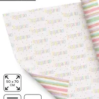 Бумага упаковочная двухсторонняя &laquo;Поздравляю&raquo;, 50&times;70 см