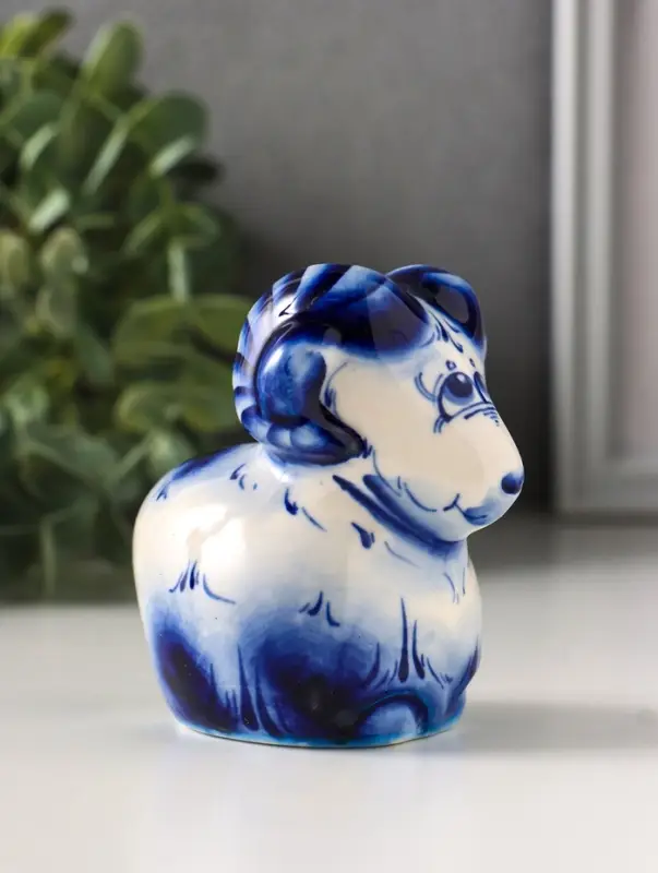 Фигурка фарфор &laquo;Баран Лёня&raquo;, 8.5 см, гжель