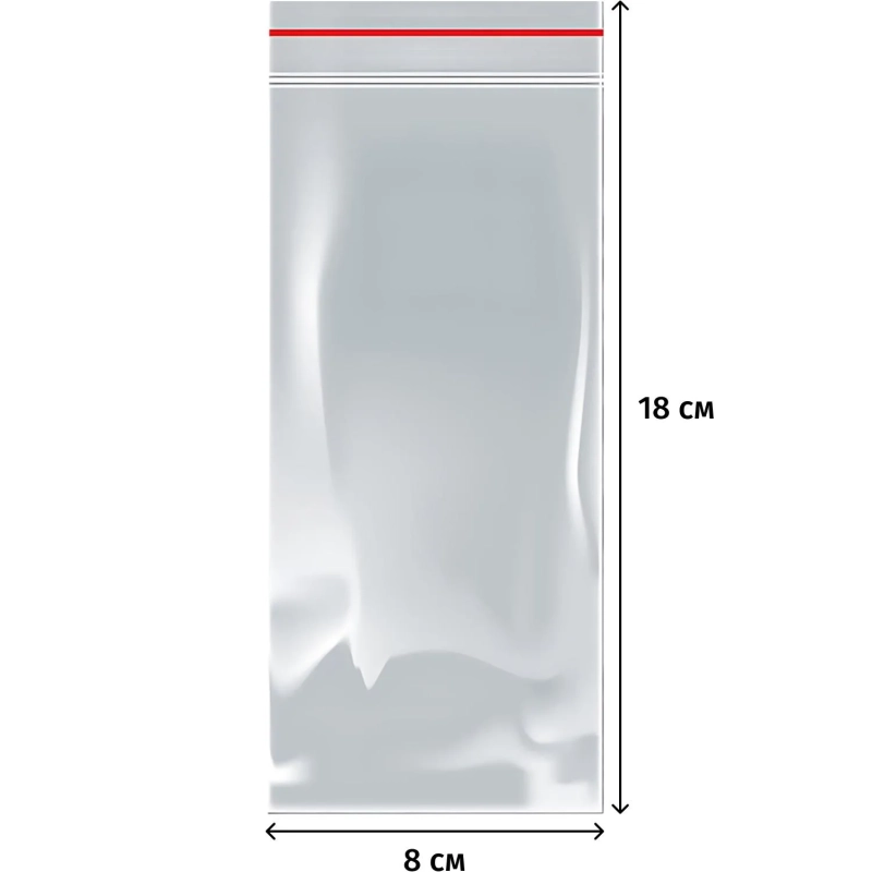 Пакет с замком (Zip Lock) 8 х 18 см, 35 мкм, 1000 шт/уп