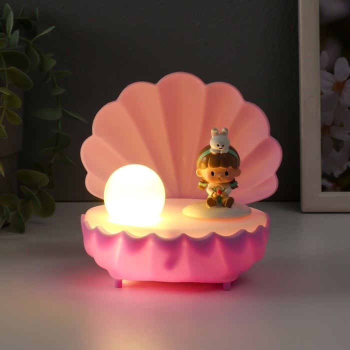 Сувенир пластик свет "Малыш в ракушке" МИКС 11,5х10х11,5 см