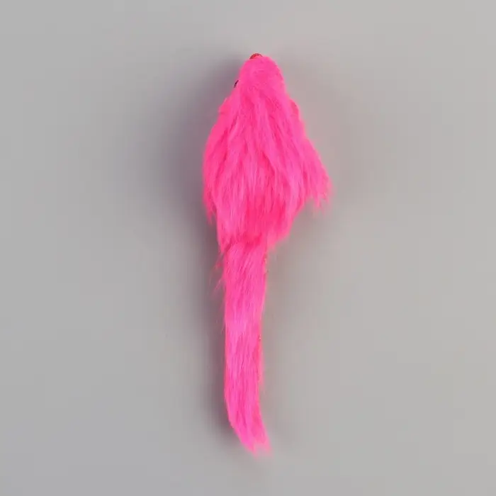 Мышь меховая однотонная 6,5 см, розовая Мышь меховая однотонная 6,5 см, розовая