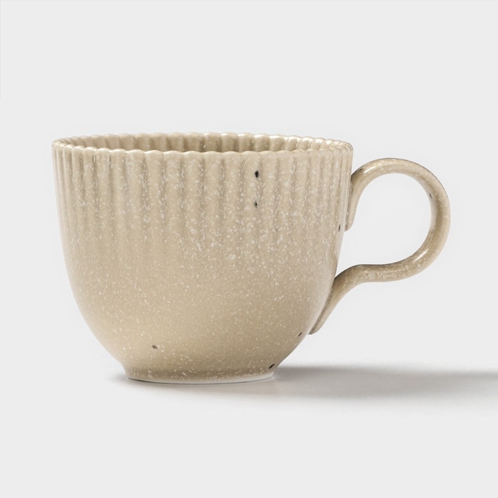 Чайная пара Доляна «Коралл», 275 мл, фарфор, бежевая Чайная пара Доляна «Коралл», 275 мл, фарфор, бежевая