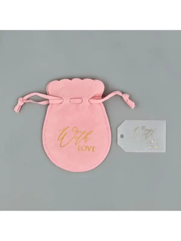 Мешочек подарочный замшевый &laquo;С любовью&raquo;, тиснение, 9&times;12 см &plusmn; 1.5 см