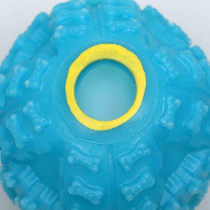 Квакающий мяч для собак, жёсткий, 7,5 см, голубой Квакающий мяч для собак, жёсткий, 7,5 см, голубой