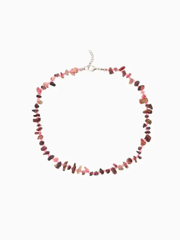 Ожерелье из камня, 45 см, розовое