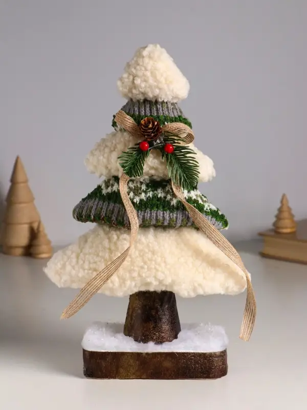 Декор  Декор "Вязаная ёлочка с бантом" 19х8х30 см