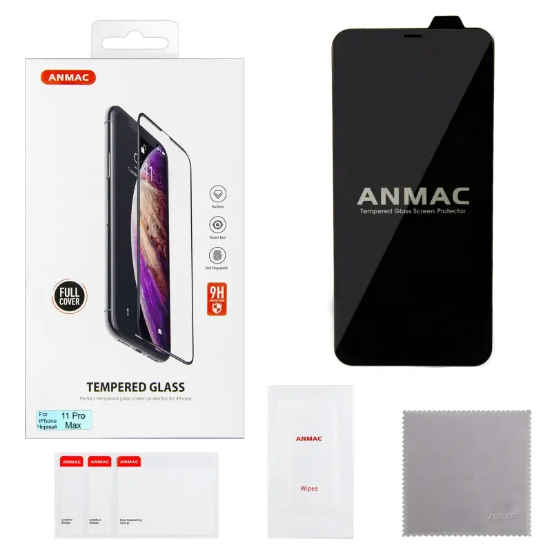 Защитное стекло для iPhone 11 Pro Max Full Cover ANMAC черное Арт. 1137201