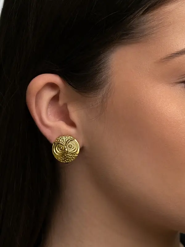 Серьги клипсы для ушей QF &laquo;Сова&raquo;, цвет чернёное золото