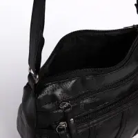 Сумка женская кросс-боди на молнии, 25&times;11&times;20 см, чёрная