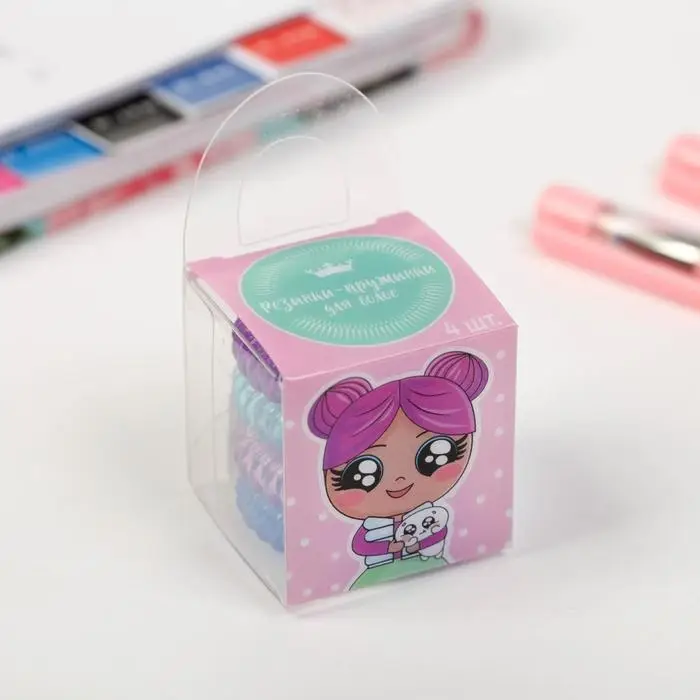 Резинки для волос пружинки «Клэр»,4 шт, диам 3,5 см Резинки для волос пружинки «Клэр»,4 шт, диам 3,5 см