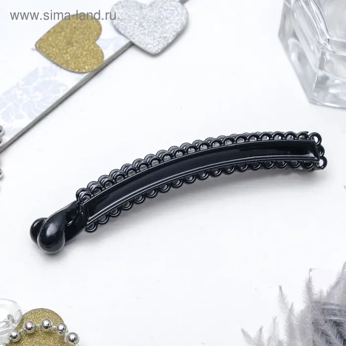 Банан для волос «Классика», петельки, 9.5 см, чёрный Банан для волос «Классика», петельки, 9.5 см, чёрный