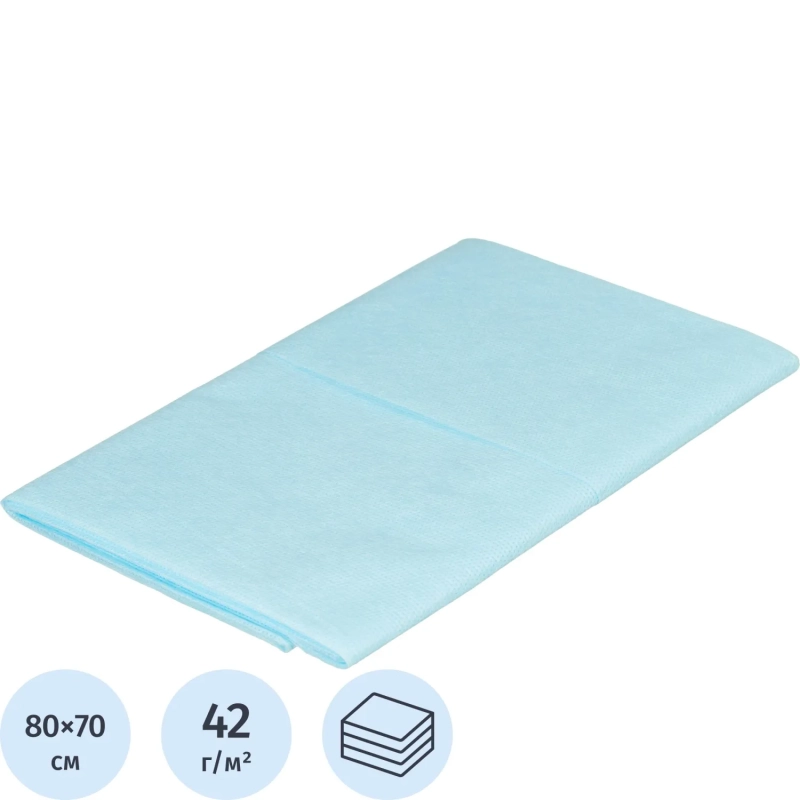 Простыня (салфетка) стерил. 80x70см спанбонд пл.42, голубой, 1шт, 4719/1