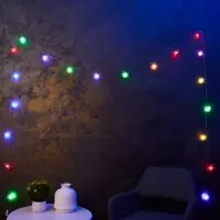 Гирлянда &laquo;Нить&raquo; 5 м с насадками &laquo;Бабочки малые&raquo;, IP20, прозрачная нить, 20 LED, свечение мульти (RG/RB), мигание, 220 В