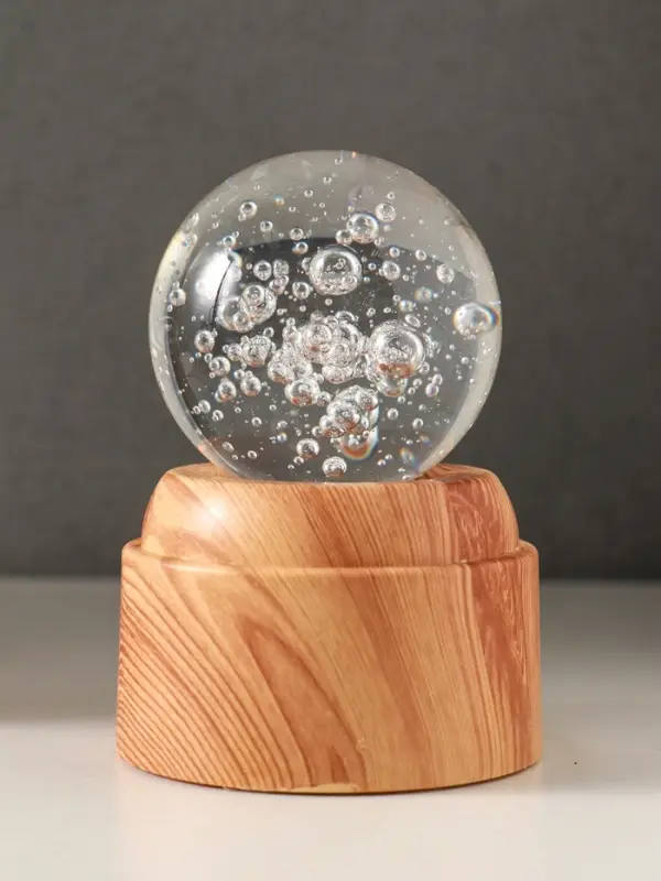 Сувенир стекло свет "Шар. Пузыри" 6хLED шар d=6 см, крутится, USB 7х7х10 см