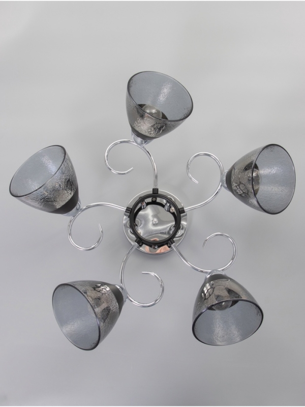 Люстра Люстра "Дождь" 5х40Вт Е27 хром 58х58х24см