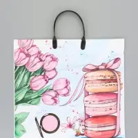 Пакет "Комплимент ассорти", полиэтиленовый с пластиковой ручкой, 38 х 34 + 3 см, 90 мкм