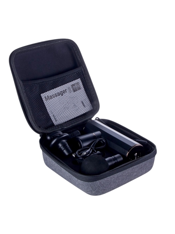 Массажёр для тела Hoco HP50, перкуссионный, 4 режима, 4 насадки, 3200 об/мин,  черный Массажёр для тела Hoco HP50, перкуссионный, 4 режима, 4 насадки, 3200 об/мин,  черный