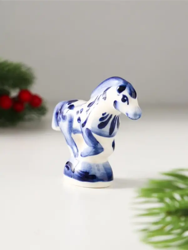Сувенир Конь Старт, 6х8х8 см, гжель Сувенир Конь Старт, 6х8х8 см, гжель