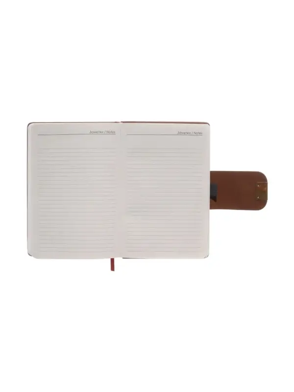 Ежедневник недатированный формат А5, с хлястиком, 96л, линия, пвх, Коричневый Ежедневник недатированный формат А5, с хлястиком, 96л, линия, пвх, Коричневый