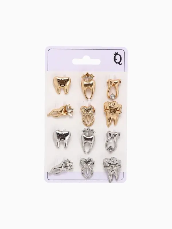 Брошь &laquo;Зуб&raquo;, форма МИКС, МИКС, (неделимая фасовка 12 шт. цена за шт.)