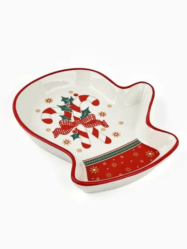 Блюдо керамическое &laquo;Новогодние леденцы&raquo;, 20&times;17.5&times;3 см, ручная работа