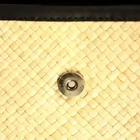 Сумка плетёная на застёжке из пандана 35х12х40 см, бежево-чёрный Сумка плетёная на застёжке из пандана 35х12х40 см, бежево-чёрный