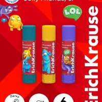 Клей-карандаш, ErichKrause EasyStick Jolly Friends, PVP, экономичный расход, 6 г, МИКС