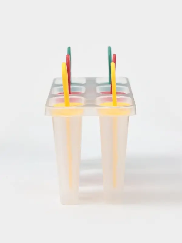 Форма для мороженого Доляна &laquo;Симпл&raquo;, 6 ячеек, 50 мл, пластик, жёлтый, красный, бирюзовый