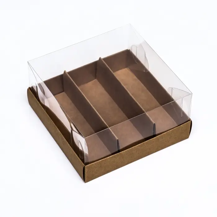 Кондитерская коробка складная под 3 эклера, крафт, 13.5×13.5×7 см Кондитерская коробка складная под 3 эклера, крафт, 13.5×13.5×7 см